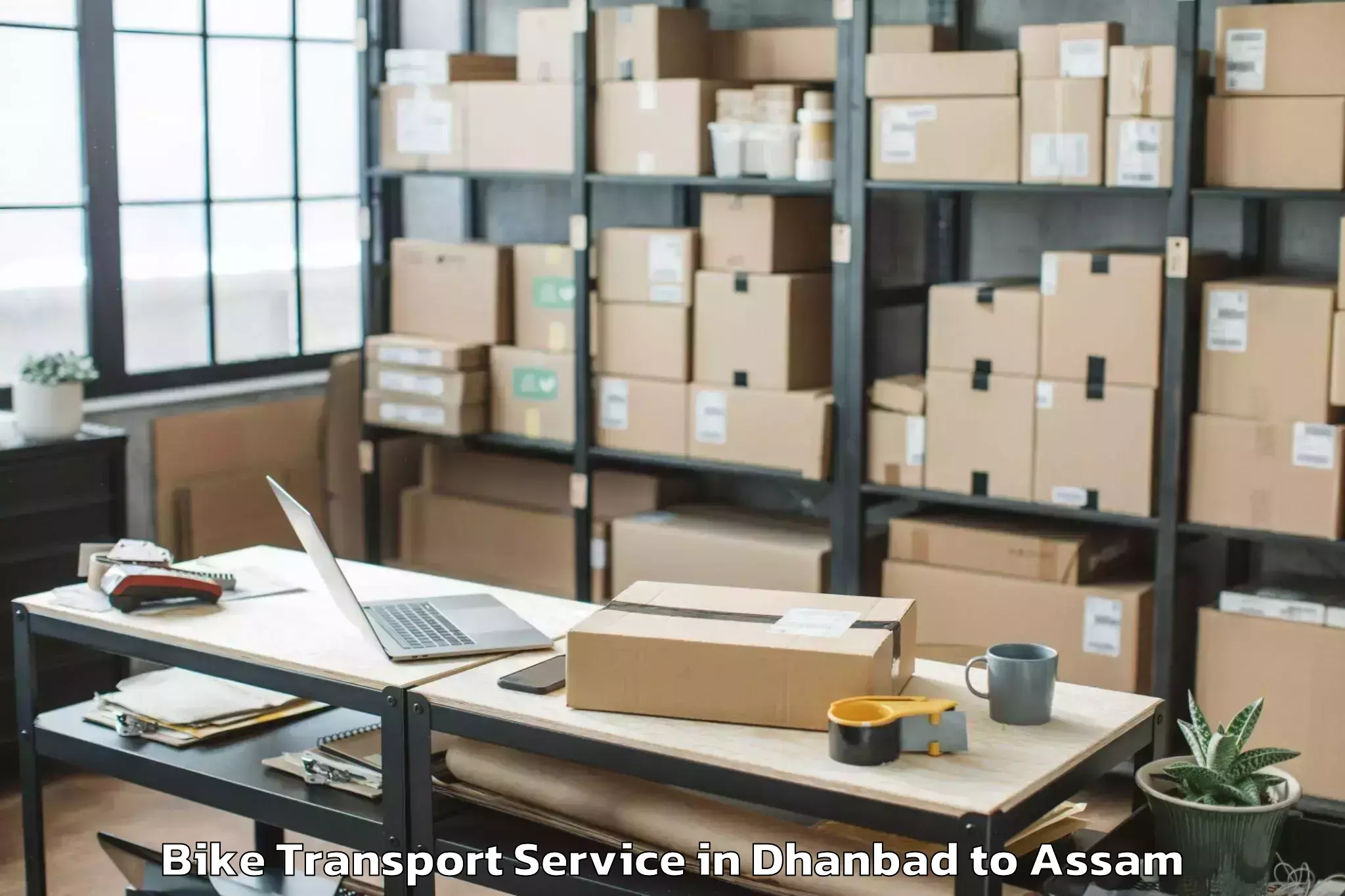 Hassle-Free Dhanbad to Palasbari Bike Transport